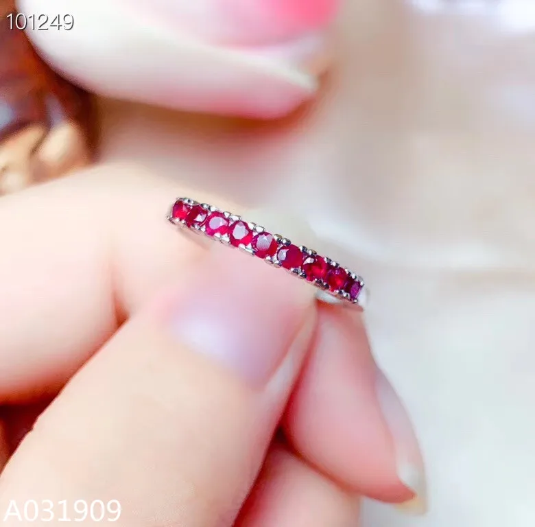 KJJEAXCMY бутик ювелирных изделий 925 с инкрустацией, из чистого серебра кольцо из природного рубина Женская поддержка обнаружения моды