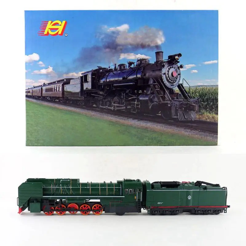 Высокая имитация 1: 87 масштаб сплав поезд модель оттягивать черный зеленый уголь паровой поезд Металлический Игрушечный Автомобиль Детские игрушки Подарки