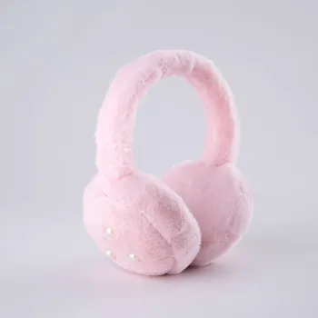 

Fashion Plush Headphone 3.5mm Jack Warm Pearl Earmuffs with Stereo Bass Earphones for Man Women Winter Headband Lovely Gift