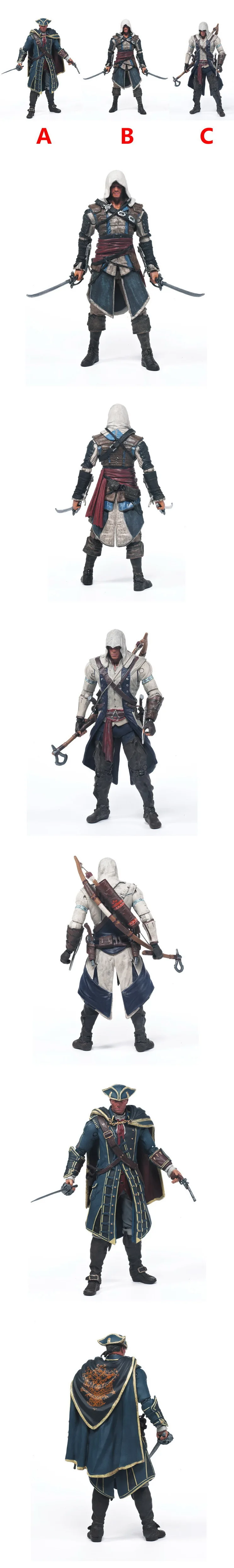 Neca МакФарлейн Assassin's Creed 4 Black поглощения ткань»; ботинки в стиле «Эдвард Кенуэй Коннор 6-дюймового мобильного фигурка Гараж Комплект