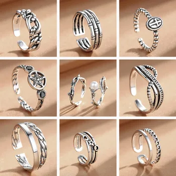 

NEHZY 925 Sterling Silver Ring High Quality Hollow Woman Fashion Jewelry Adjustable Retro Crown Zircon Pearl Couple Ring