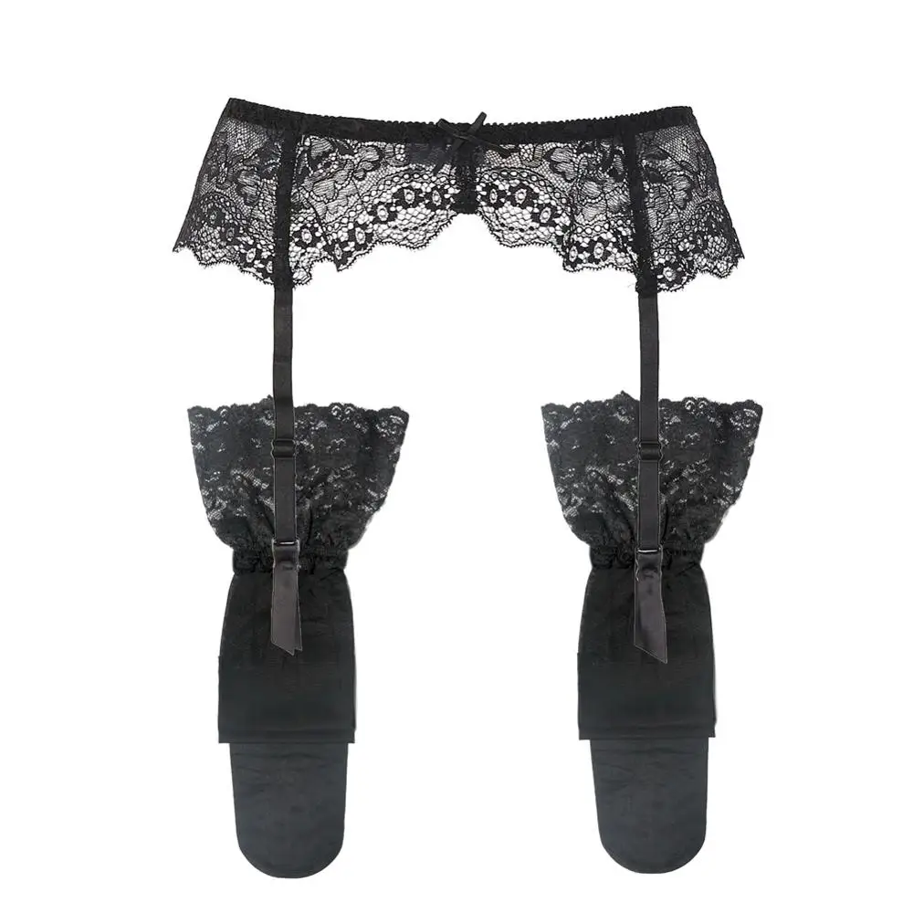 Varsbaby sexy 2PCS garters+stockings fashion suspender belt underwear lace garter belt black/cream white/red color