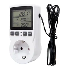 Enchufe controlador de temperatura Digital, enchufe de termostato inalámbrico de 110V, con temporizador, enchufe multifuncional para UE, EE. UU., Reino Unido, AU y FR