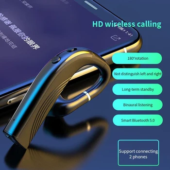 

Ottwn RD02 Ear Hook Bluetooth earphone 5.0 Stereo Wireless Earbud Waterproof 180 degrees rotating Sport Business Driver earphone