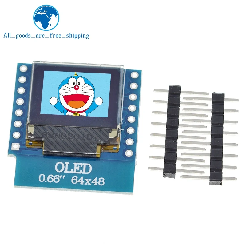 Mini-module d'affichage OLED bleu-sur-noir de 0.66 pouces 64x48 pour Arduino
