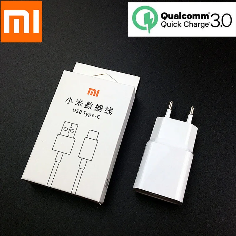 

Xiaomi Redmi Note 7 Pro Fast Charger Cable Original QC 3.0 EU Charge adapter For Mi A2 F1 6 Mix 3 2 s 2 Max 3 mi 8 9 se k20 pro