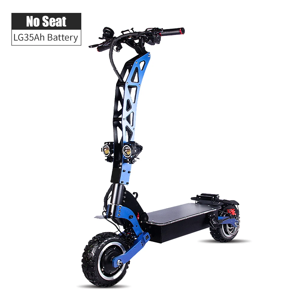 No Seat LG35Ah Halo Knight новейший 60 в 5600 Вт двухмоторный электрический скутер с сиденьем 11 дюймов внедорожный складной мощный 85 км/ч E скутер для взрослых - Цвет: No Seat LG35Ah
