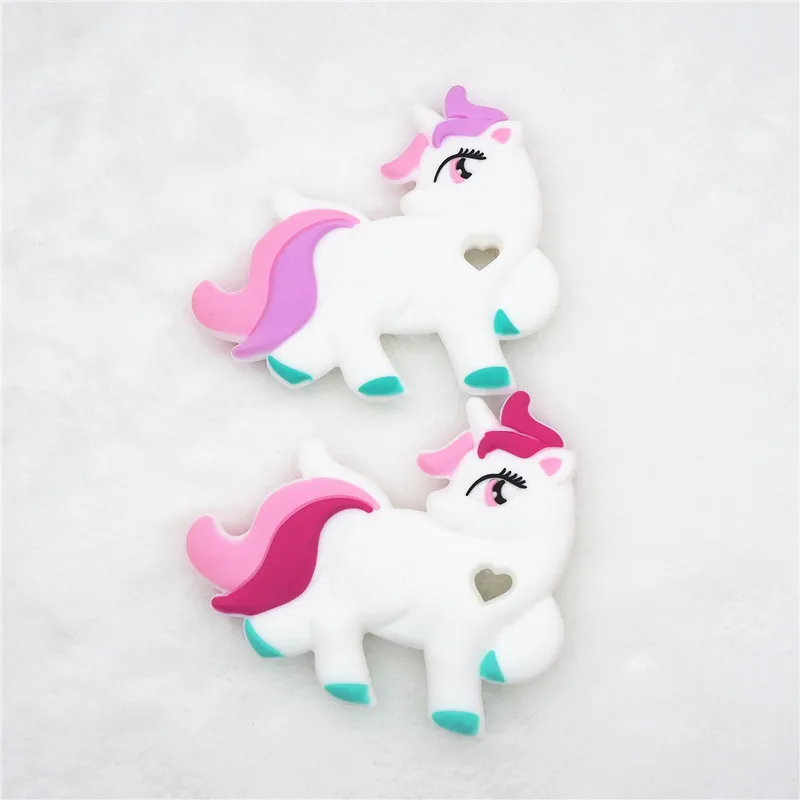Chenkai 50 шт. BPA бесплатно DIY Baby Shower пустышка зубопрорезыватель сенсорные игрушки Аксессуары Силиконовый Прорезыватель для зубов в форме единорога