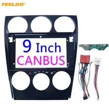 FEELDO – adaptateur de cadre de Fascia Audio de voiture 2din avec panneau ca et câble dalimentation Canbus pour Mazda 6 grand écran DVD 