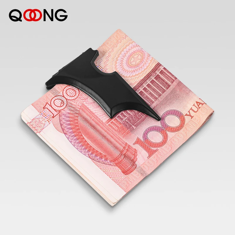 Men Women Stainless Steel Batwing Bat Slim ID Cash Money Clip Holder Magnetic ID Holder Wallet id card holder metal money clip