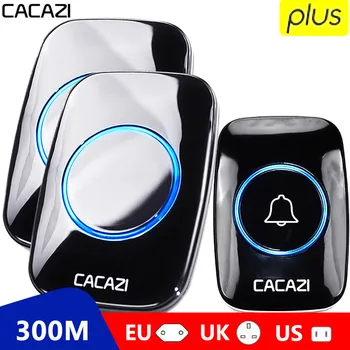 CACAZI 60 Chime 110DB 300M Wireless Doorbell Waterproof Remote EU AU UK US Plug Smart Door