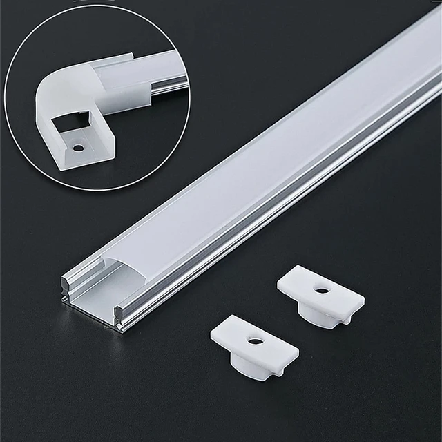 50cm Aluminium Kanal für Led-streifen U Stil V Form Aluminium Profil mit  Diffusor Milchig PC Abdeckung, LED Bar Streifen Licht Halter - AliExpress