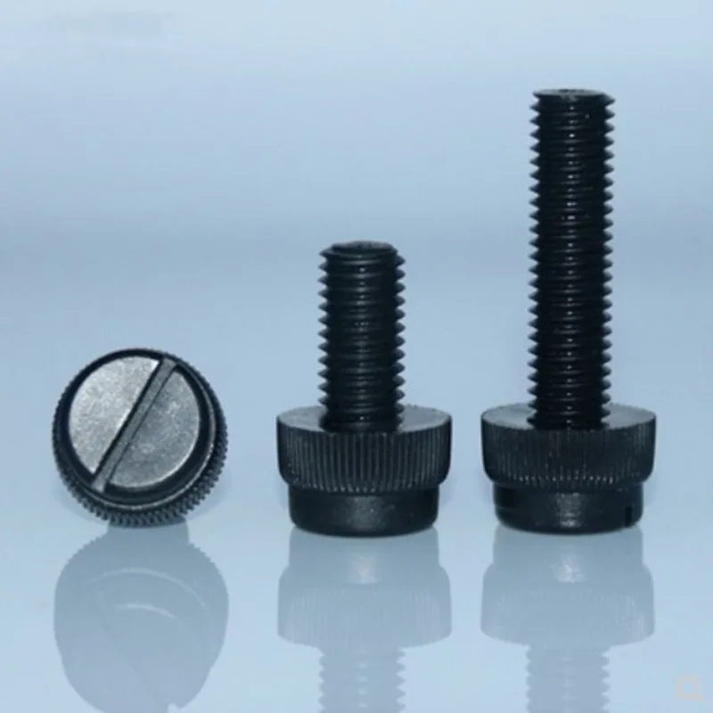 1050pcs M3 M4 M5 M6 M8 Black Slotted Nylon Thumb Screw PA66 Nylon