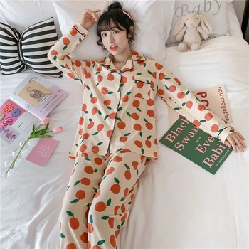 

New Lazy Princess Style 2020 Spring Summer Cotton Women Pajamas Set Cute Short Sleeve Women Sleepwear Loose Leisure Outwear