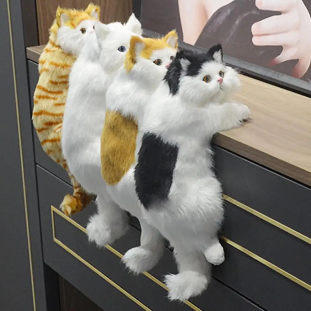 Simulation Hanging Cat Artificial Plush Fur Lovely Stuffed Toy Household Decoration Wedding Gifts | Дом и сад