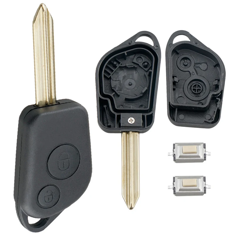 

Car Key Case 2 Buttons Uncut Blade Car Remote Key Shell Case with 2 Micro Switches Fit for Citroen Picasso Saxo Berlino Xsara