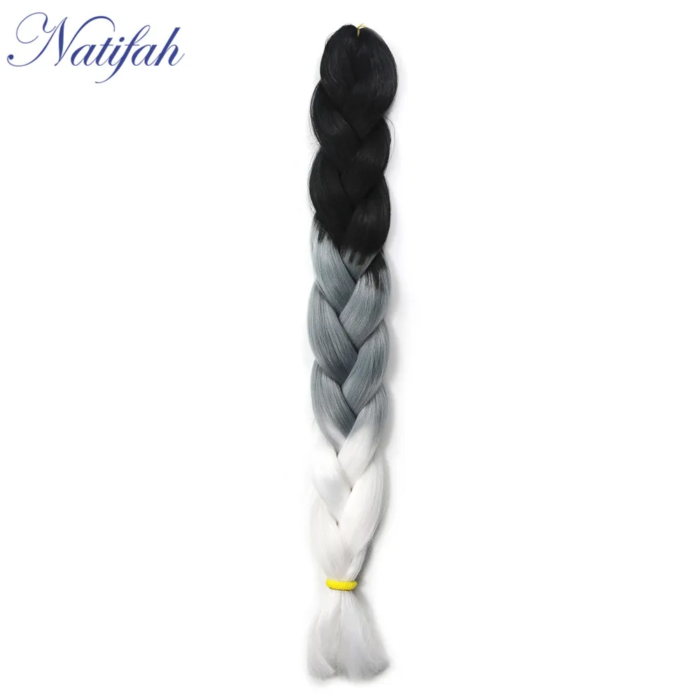 7Z5A3639-1 Natifah Ombre, косички, вязанные крючком, косички, волосы канекалон, 24 дюйма, блонд, розовый, зеленый, смешанные синтетические волосы для наращивания - Цвет: 7Z5A3639-1