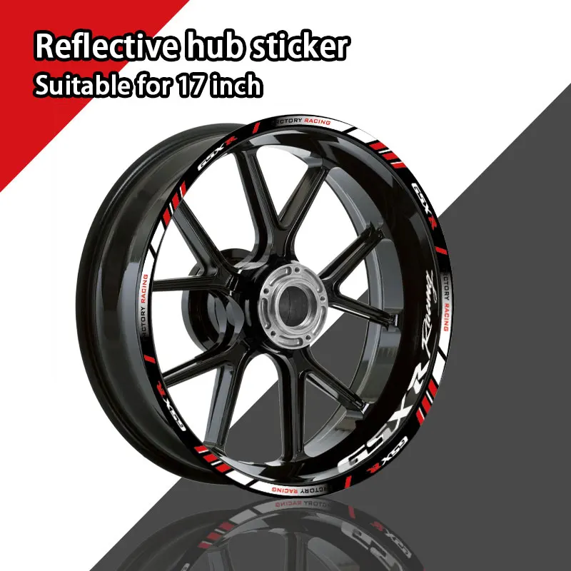 Reflective Motorcycle Accessories 17 Wheel Sticker Inside of Hub Decals Rim Stripe Tape For Suzuki GSXR GSX-R 600 750 1000 K2-K9 |