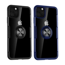 Прозрачный чехол для iPhone 11 Pro XS Max XR XS X 7 8 6 6S Plus iPhone11Pro 11Pro Ring Stand прозрачный противоударный чехол для iPhone