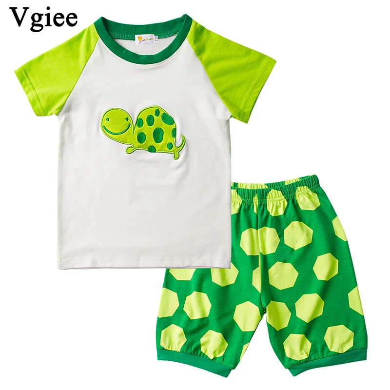 

Vgiee Kids Clothes Boy Clothing 2019 Fashion Summer Cartoon Small Turtle Short O-Neck Boys Children Set Outfits Clothes CC149