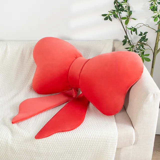 70cm Bow-Knot Pillow Creative Girly Room Decoration Red Green Bow Tie Plush Toy Sofa Bed Back Cushion Hug Pillow Gift For Girl