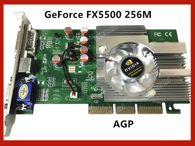 Новая видеокарта AGP GeForce FX5500 256M материнская плата с поддержкой интерфейса 8x4x бит