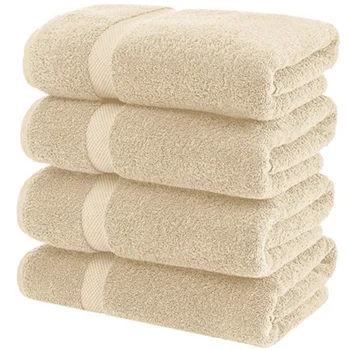 

Luxury creamy-white Large Bath Towels Egyptian Cotton Absorbent Hotel Bathroom Towel Cotton Towel Set of 4