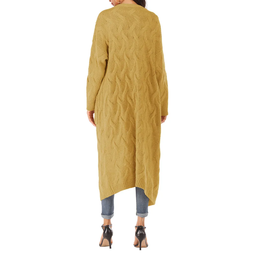 2019 осенне-зимний модный женский длинный рукав Свободный вязаный женский свитер кардиган вязаный женский кардиган Pull Femme