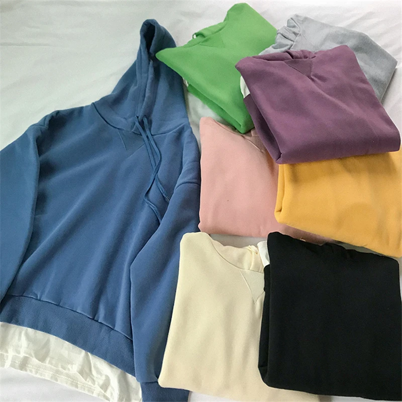 

BGTEEVER Autumn Winter Solid Women Sweatshirt Full Sleeve Fake 2 Pieces Patchwork Thicken Female Hoodies Ladies Tracksuit 2019