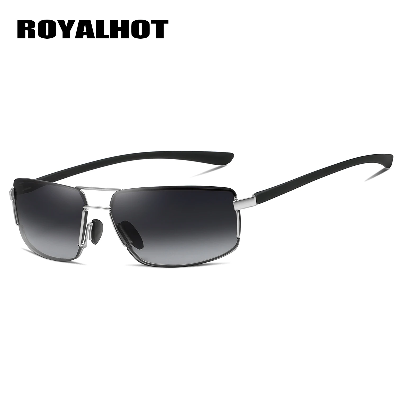 RoyalHot, мужские, женские, сплав, 2 луча, овальная оправа, солнцезащитные очки для вождения, солнцезащитные очки, очки, Oculos masculino, мужские, 900144 - Цвет линз: Silver