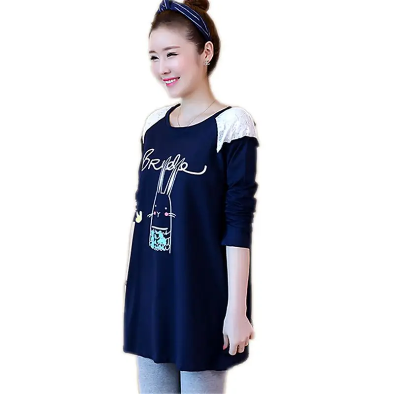

Maternity Clothes for Pregnant Women Boat Neck Longe Sleeve Cartoon Casual Shirts Pregnancy Tops Shirts Pregnant Women Shirts