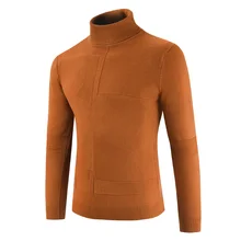 NEGIZBER 2019 Autumn Winter Men's Turtleneck Sweaters Solid Sknny Warm Pullovers Turtleneck Men Fashion Casual Sweater Men Cloth