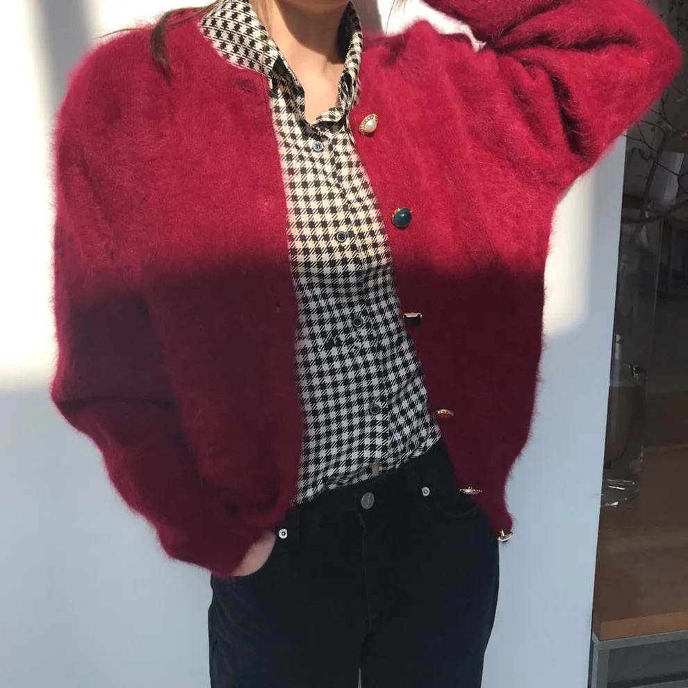Neploe Chic Imitation Water Velet Knit Cardigan Sweater O Neck Long Sleeve Knit Single Breast Pull Femme Coat Solid Warm Sueter