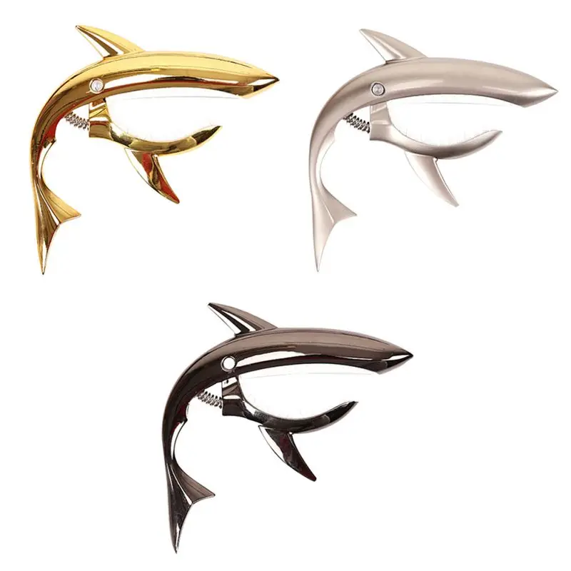 

High Quality Shark Shape Acoustic Guitar Capo Zinc Alloy Tuner Musical Stringed Instruments Parts