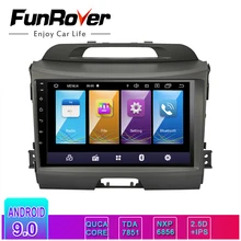 Funrover 2.5D+ ips android 9,0 автомобильный мультимедийный плеер 2 din Автомобильный Радио dvd gps Стерео навигация для kia sportage 2011- RDS DSP