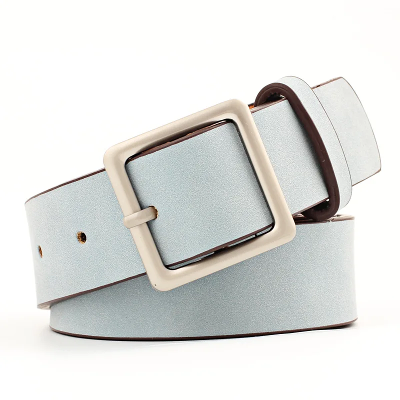 FOXMOTHER Vintage Brown Black White PU Leather Belt Alloy Pin Buckle Waist Belts For Women Ladies