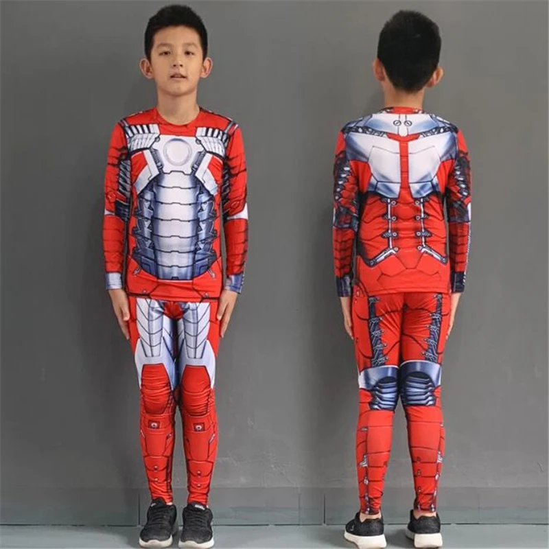 Iron Man Silver Колготки с рисунком Человека-паука; Детские костюмы для костюмированной вечеринки; нижнее белье; штаны с длинными рукавами; Спортивное нижнее белье; Железный костюм - Цвет: Iron Man Silver