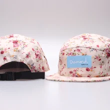 Алмазные цветочные шляпы с 5 панелями, Классические летние кепки с ремешком на спине, весенние уличные повседневные шляпы с вышивкой на плоской подошве