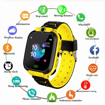 

Q12B Children's Smart Watch Phone Waterproof LBS Smartwatch Kids Positioning Call 2G SIM Card Remote Locator Watch Boys Girls