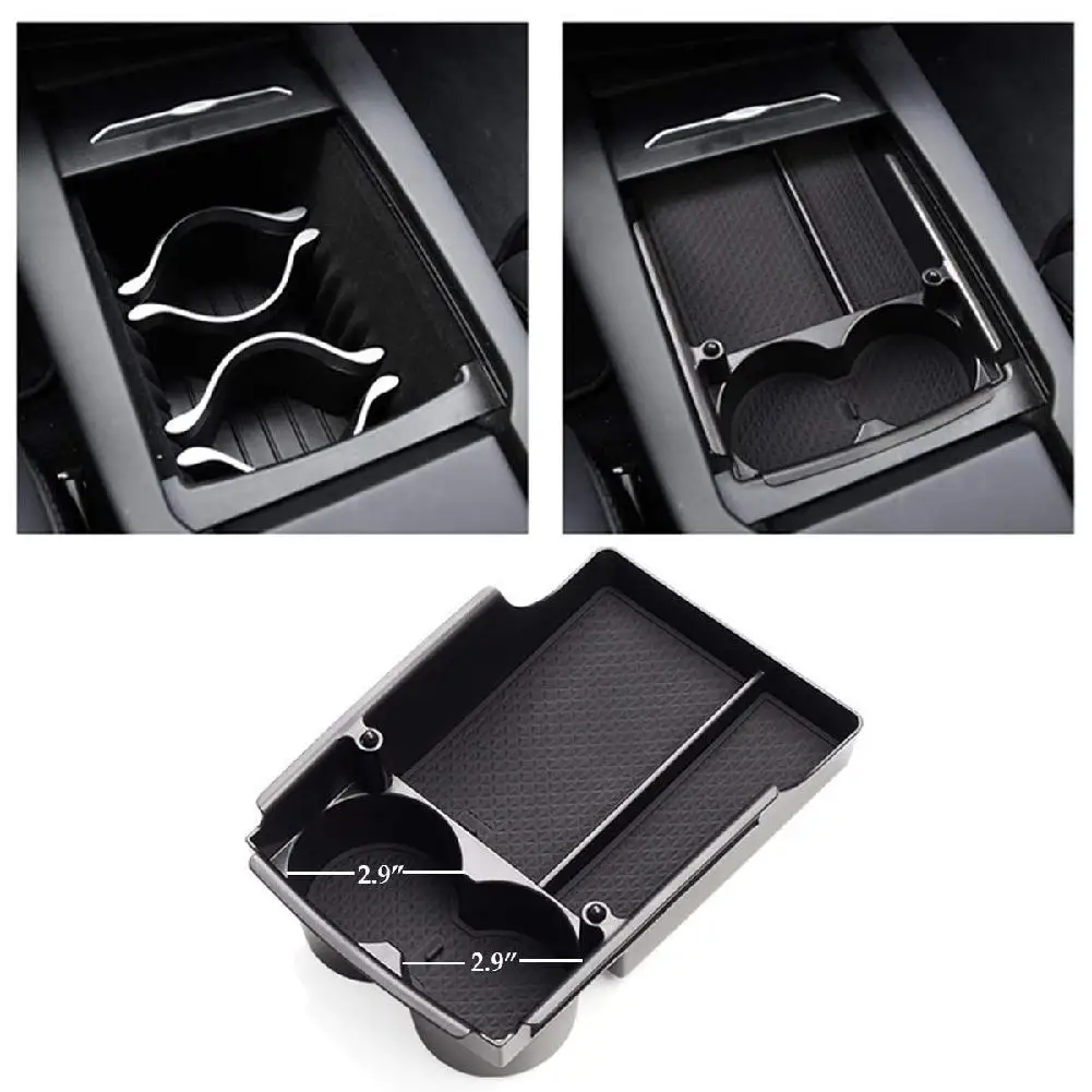 Center Console Organizer Armrest Storage Box with Cup Holder For Tesla Model S/Model X Car internal storage organizador coche