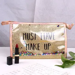 Креативная косметическая сумка из пайеток, портативный прозрачный макияж, водонепроницаемый органайзер для путешествий, косметичка на