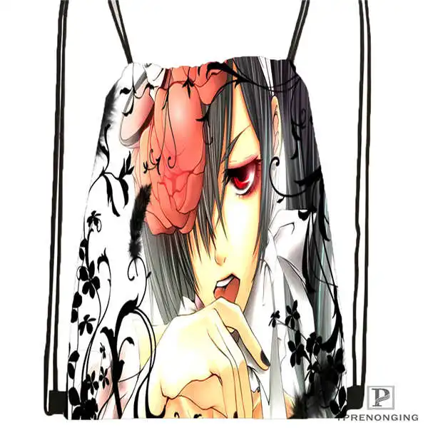На заказ Ciel. Phantomhive. full. Походная сумка на шнурке, милый рюкзак для детей(черная спинка) 31x40 см#180611-01-07