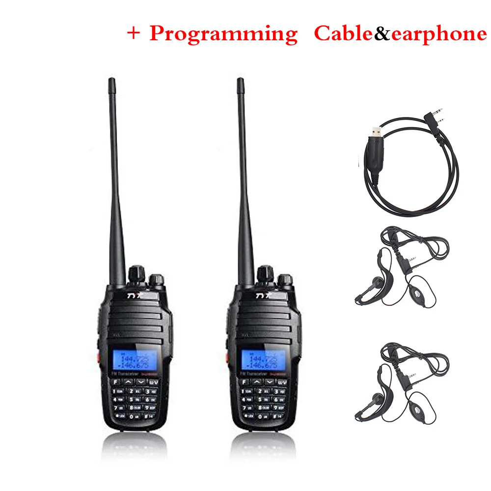 2 шт./лот обновленная версия перекрестный репитер функция VHF UHF TYT TH-UV8000D Любительское радио 10 км Высокая 10 Вт Охота портативная рация - Цвет: add Earphone-USB