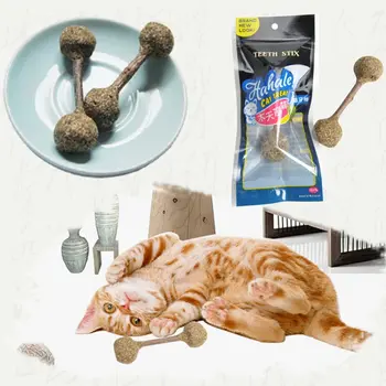 

1 Natural catnip cat lollipop shape funny ball pet supplies natural catnip cat ball chewing teeth cleaning treatment lollipop