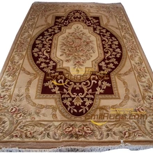 carpet beige european french About-knotted Thick Plush Savonnerie 6' X 9' tur3 379 gc85savyg28