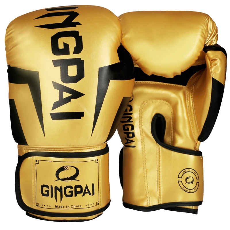 

Good Quality Golden adult kick boxing gloves muay thai luva de boxe Training fighting men women boxing glove Grappling MMA glove