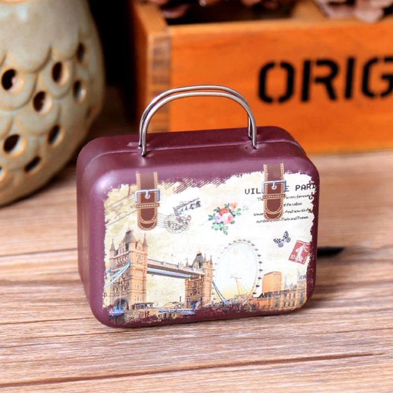 1Pc Sultry Retro Suitcase Music Box Creative Gift Mini Music Boxes Colorful Home Decoration Accessories Inimitable Musical Box