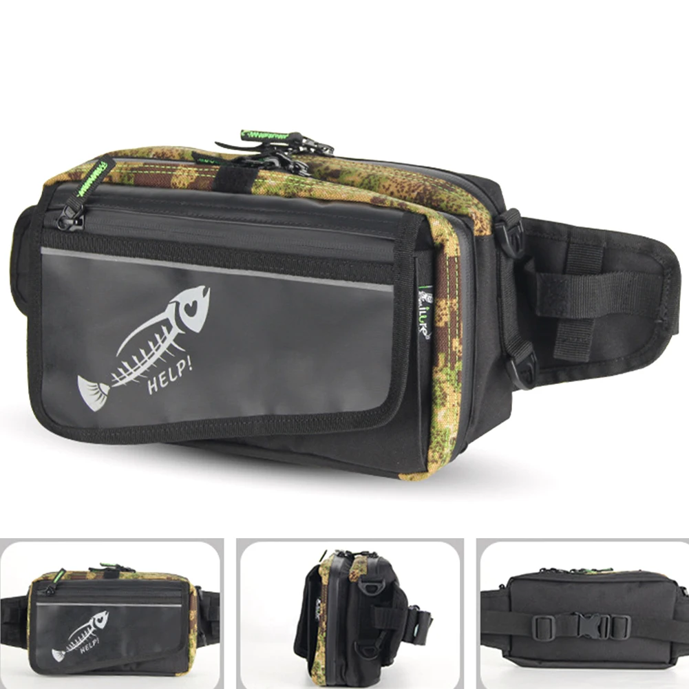 Desert Camouflage Wear Resistant Protective Large Capacity Waist Pack Fishing Bag Adjustable Strap Outdoor Clasp Design Unisex Lure Storage - Цвет: Desert Camouflage
