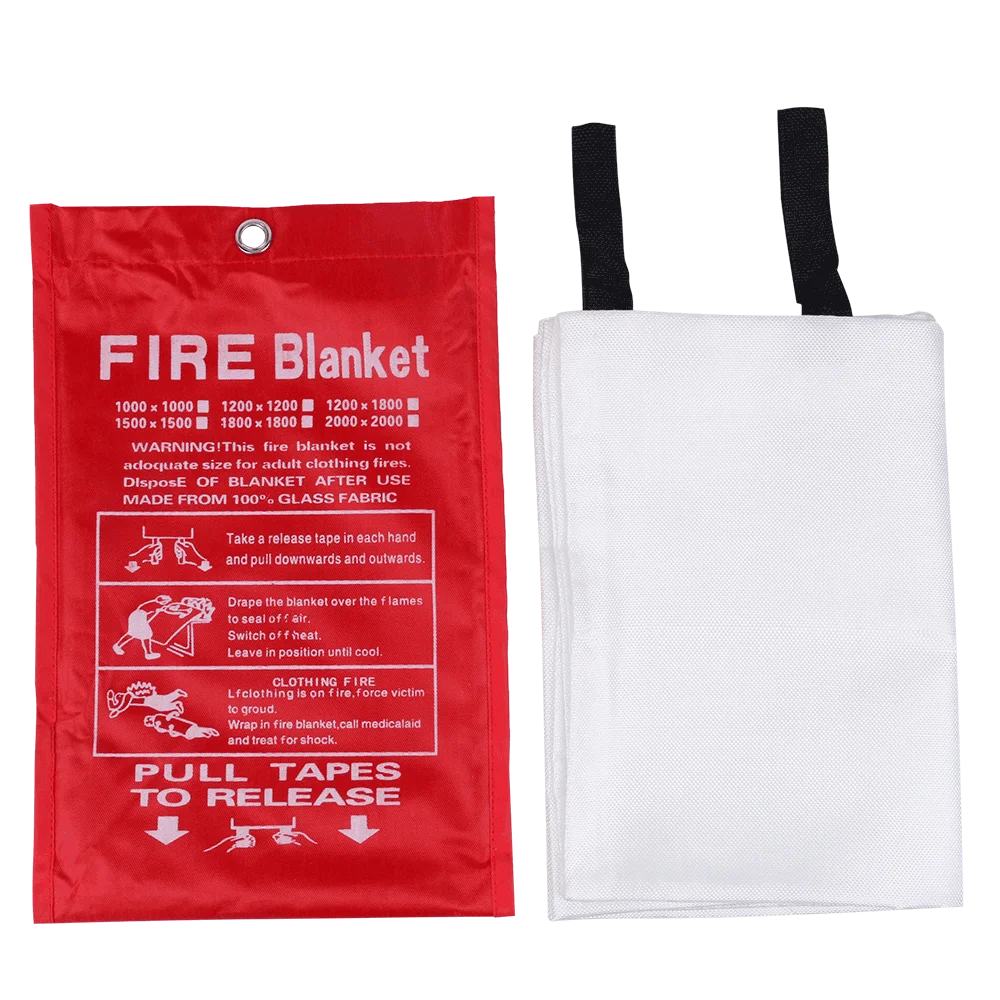 New Hot Sale 1M x 1M Sealed Fire Blanket Fiberglass Fire Flame Retardant Tent Boat Emergency Survival Fire Shelter Safety Cover kidde smoke and carbon monoxide alarm