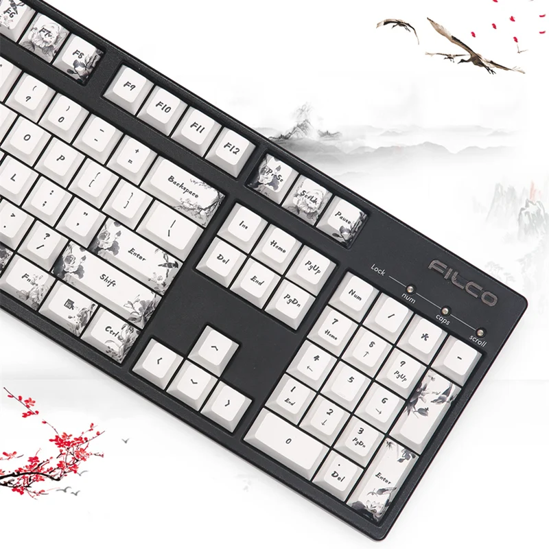 Keycap PBT с красителем 108 клавиш вишневый профиль колпачки для клавиатуры MX